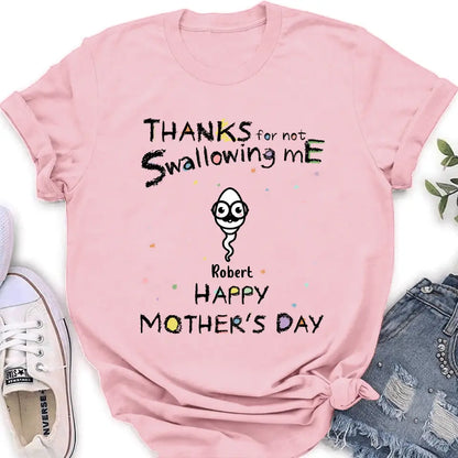 Personalized Sperms Shirt/Hoodie - Gift Idea For Mother's Day - Up to 10 Sperms - Thanks For Not Swallowing Us