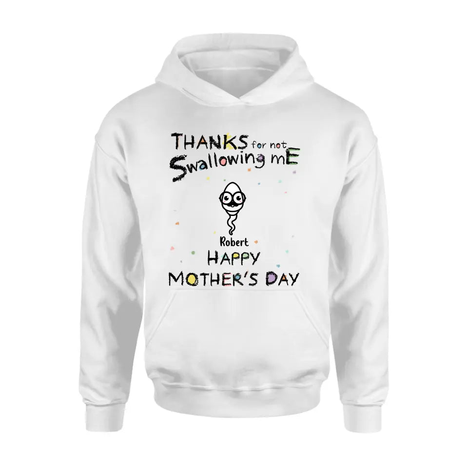 Personalized Sperms Shirt/Hoodie - Gift Idea For Mother's Day - Up to 10 Sperms - Thanks For Not Swallowing Us