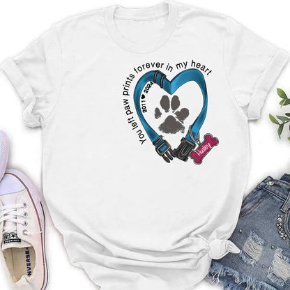 Personalized Dog Collar Rainbow Print Shirt/Hoodie - Gift Idea For Dog Lover/Mother's Day/Father's Day - The Road To My Heart Is Paved With Paw Prints