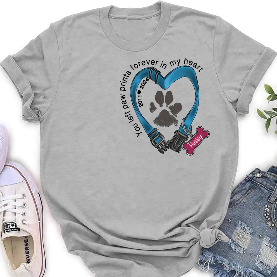 Personalized Dog Collar Rainbow Print Shirt/Hoodie - Gift Idea For Dog Lover/Mother's Day/Father's Day - The Road To My Heart Is Paved With Paw Prints