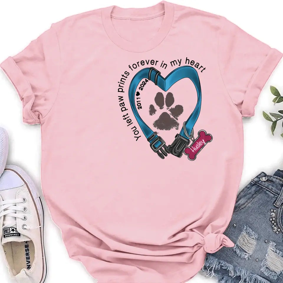 Personalized Dog Collar Rainbow Print Shirt/Hoodie - Gift Idea For Dog Lover/Mother's Day/Father's Day - The Road To My Heart Is Paved With Paw Prints