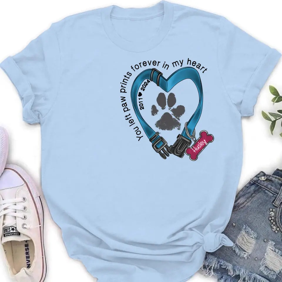 Personalized Dog Collar Rainbow Print Shirt/Hoodie - Gift Idea For Dog Lover/Mother's Day/Father's Day - The Road To My Heart Is Paved With Paw Prints