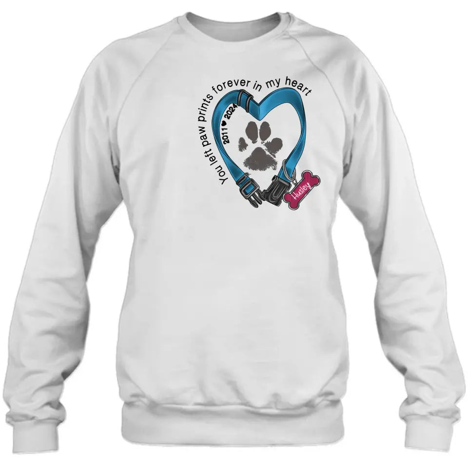 Personalized Dog Collar Rainbow Print Shirt/Hoodie - Gift Idea For Dog Lover/Mother's Day/Father's Day - The Road To My Heart Is Paved With Paw Prints
