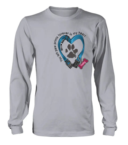 Personalized Dog Collar Rainbow Print Shirt/Hoodie - Gift Idea For Dog Lover/Mother's Day/Father's Day - The Road To My Heart Is Paved With Paw Prints
