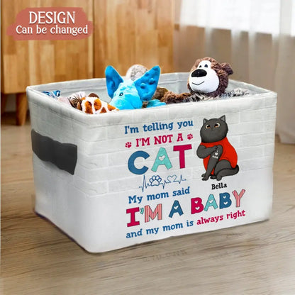 Personalized Pet Storage Box - Up to 10 Dogs/Cats - Gift Idea for Pet Lovers - I'm Telling You I'm Not A Dog