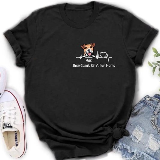 Personalized Dog Shirt/Hoodie - Gift Idea For Dog Lover/Mother's Day/Father's Day - Heartbeat Of A Fur Mama
