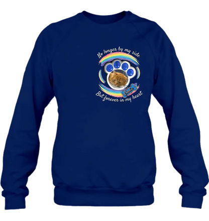 Personalized Memorial Pet Photo Shirt/Hoodie - Upload Photo - Gift Idea For Cat/Dog Lover/Mother's Day/Father's Day - No Longer By My Side But Forever In My Heart