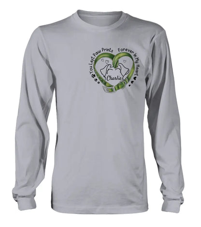 Personalized Memorial Dog Collar T-shirt/Hoodie - Gift Idea For Dog Lover/Mother's Day/Father's Day - You Left Paw Prints Forever In My Heart