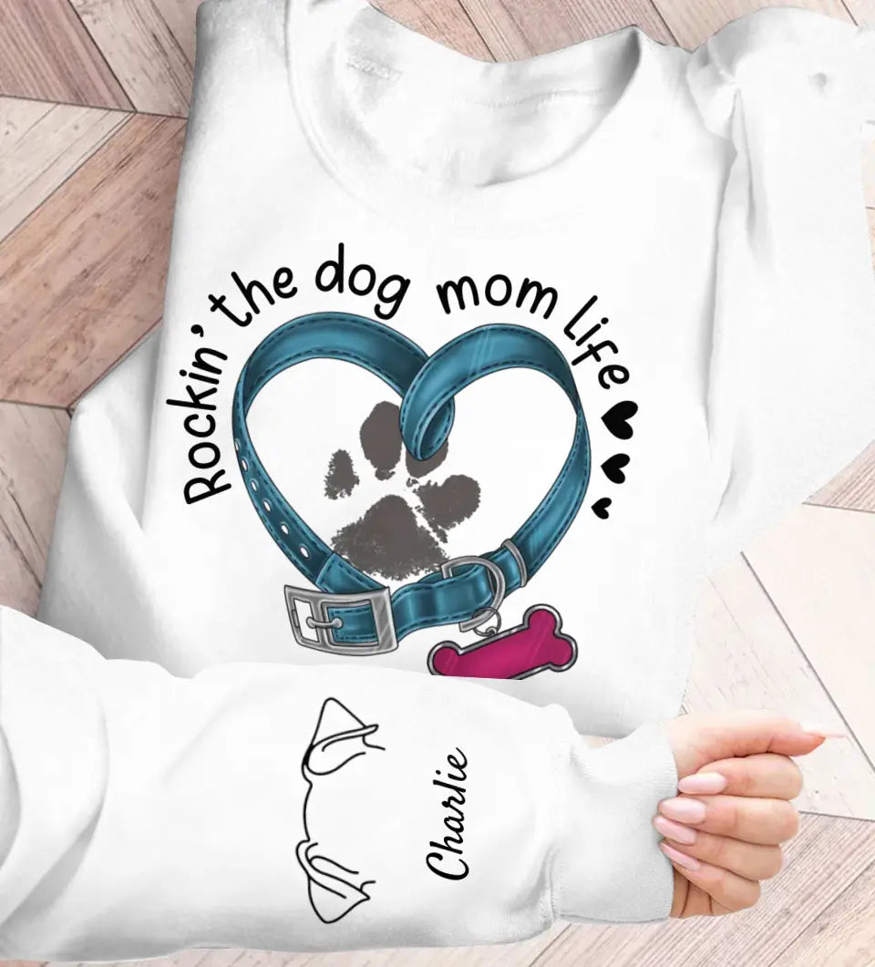 Personalized Dog Mom AOP Sweater - Up to 3 Dogs - Gift Idea for Mother's Day/Dog Lover - Rockin' The Dog Mom Life