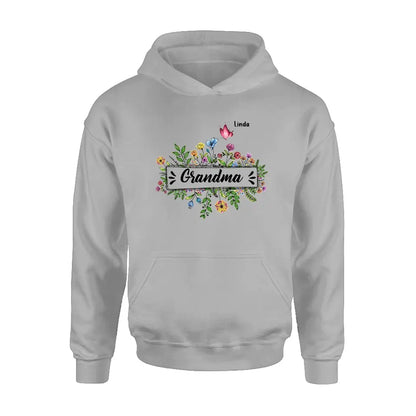 Personalized Grandma Flower Butterfly Shirt/Hoodie - Up to 10 Kids/Grandkids - Mother's Day Gift Idea For Grandma/Mom