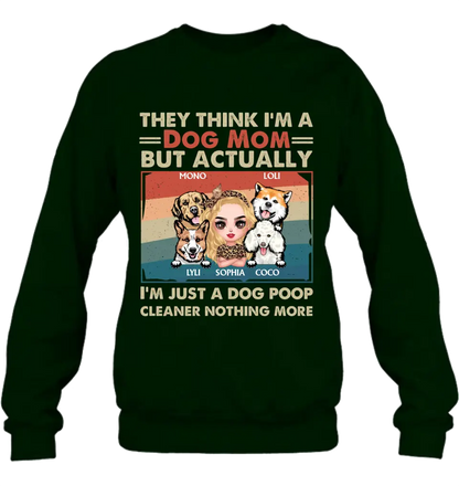 Personalized Dog Mom T-shirt/Hoodie - Gift Idea For Dog Lover/Mother's Day - Up to 4 Dogs - I'm Just A Dog Poop