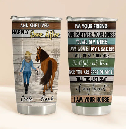 Personalized Horse Girl Tumbler - Up to 4 Horses - Gift Idea For Horse Lover - Just A Girl Who Loves Horses