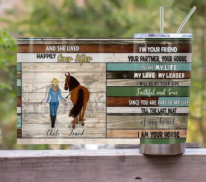 Personalized Horse Girl Tumbler - Up to 4 Horses - Gift Idea For Horse Lover - Just A Girl Who Loves Horses
