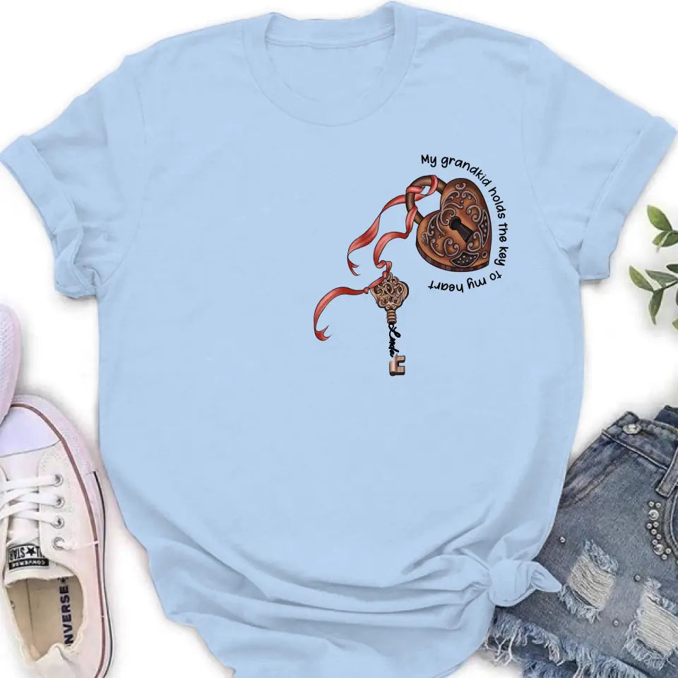 Personalized Grandma Shirt/Hoodie - Up to 10 Kids/Grandkids - Mother's Day Gift Idea For Grandma/Mom - My Grandkids Hold The Key To My Heart