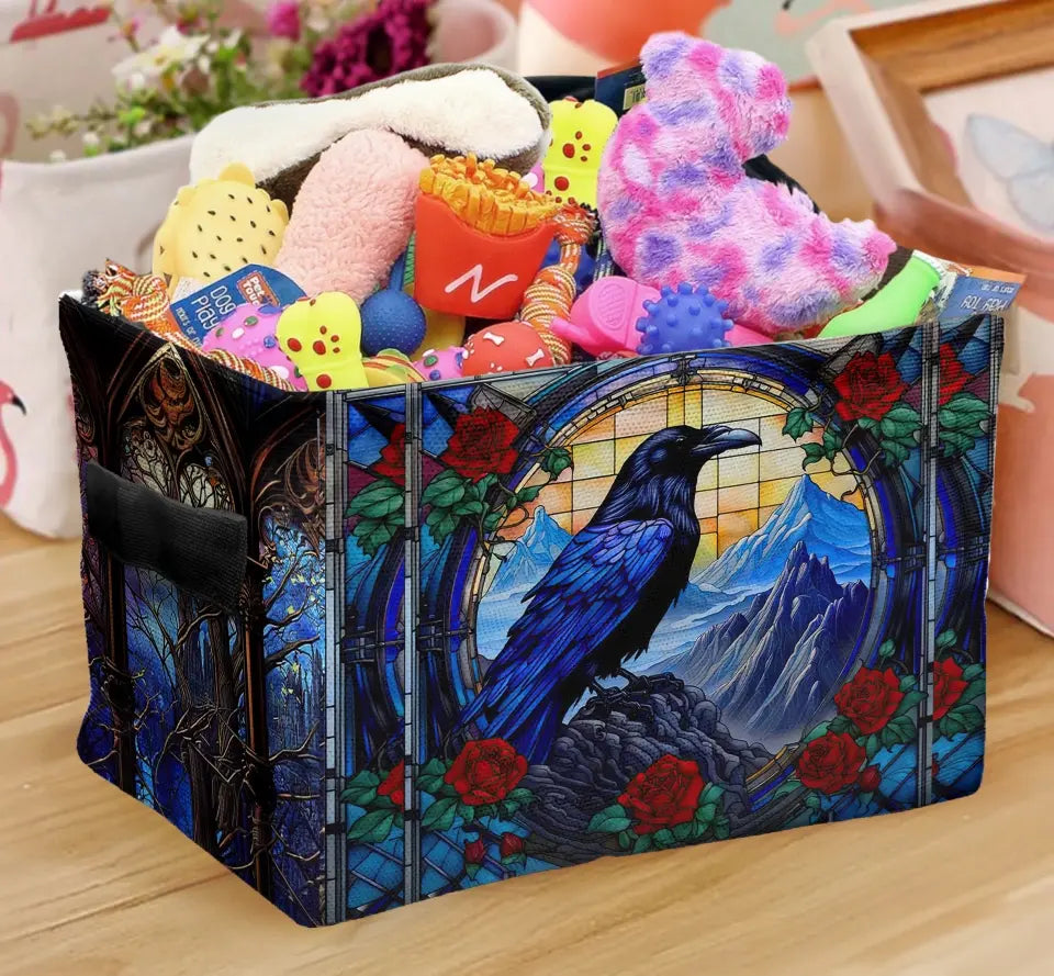 Personalized Gothic Raven Decorative Storage Box - Unique Gothic Home Decor and Gifts Idea
