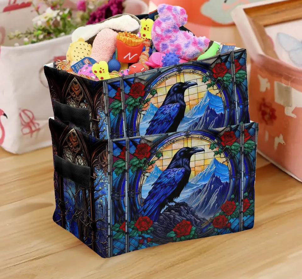 Personalized Gothic Raven Decorative Storage Box - Unique Gothic Home Decor and Gifts Idea