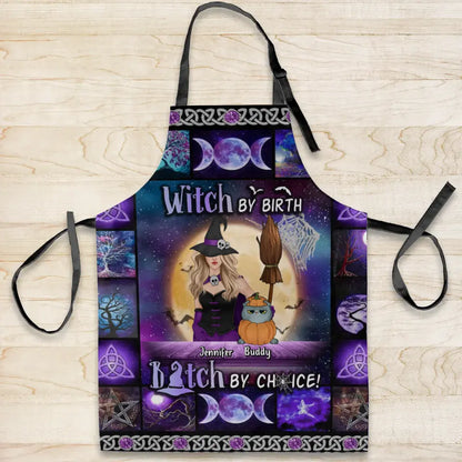 Personalized Witch Pocketless Apron - Up to 4 Cats/Dogs - Gift Idea for Mother's Day/Dog/Cat Lovers - Witch By Birth