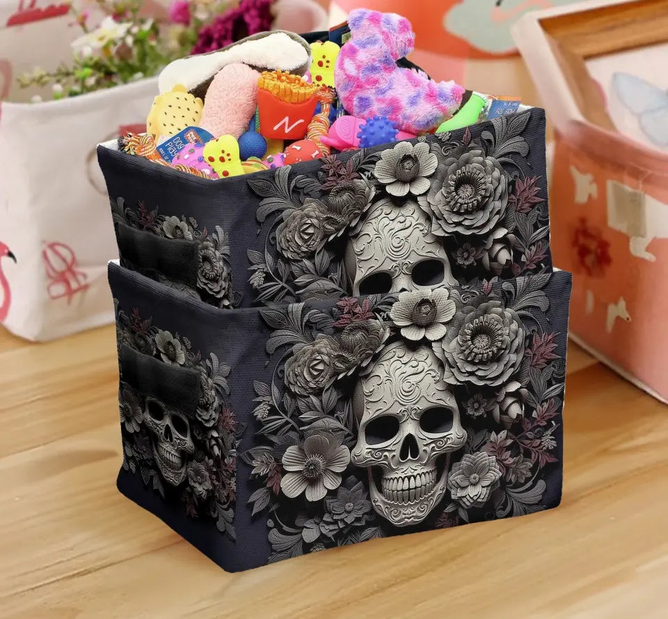 Personalized Skulls Roses Gothic Decorative Storage Box - Unique Gothic Home Decor and Gifts