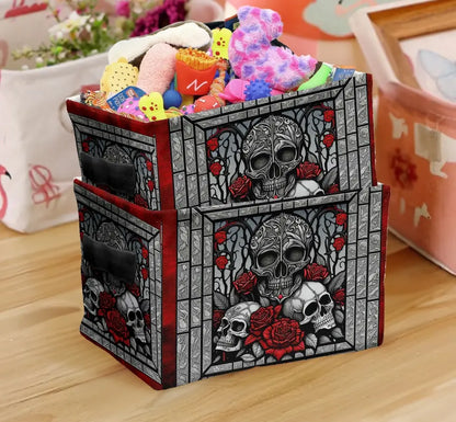 Personalized Skulls Roses Gothic Decorative Storage Box - Unique Gothic Home Decor and Gifts