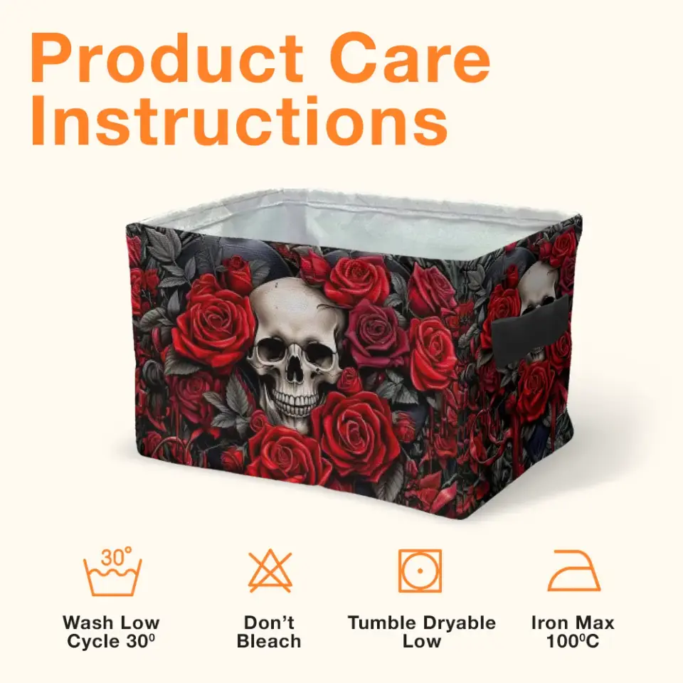 Personalized Skulls Roses Gothic Decorative Storage Box - Unique Gothic Home Decor and Gifts