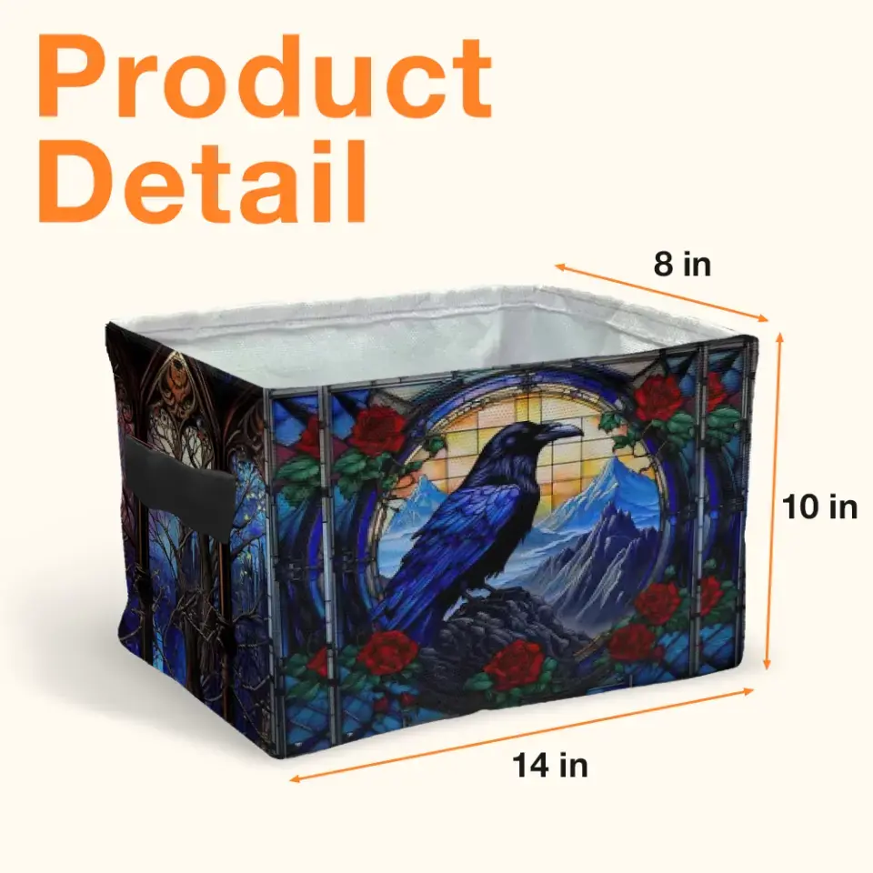 Personalized Gothic Raven Decorative Storage Box - Unique Gothic Home Decor and Gifts Idea