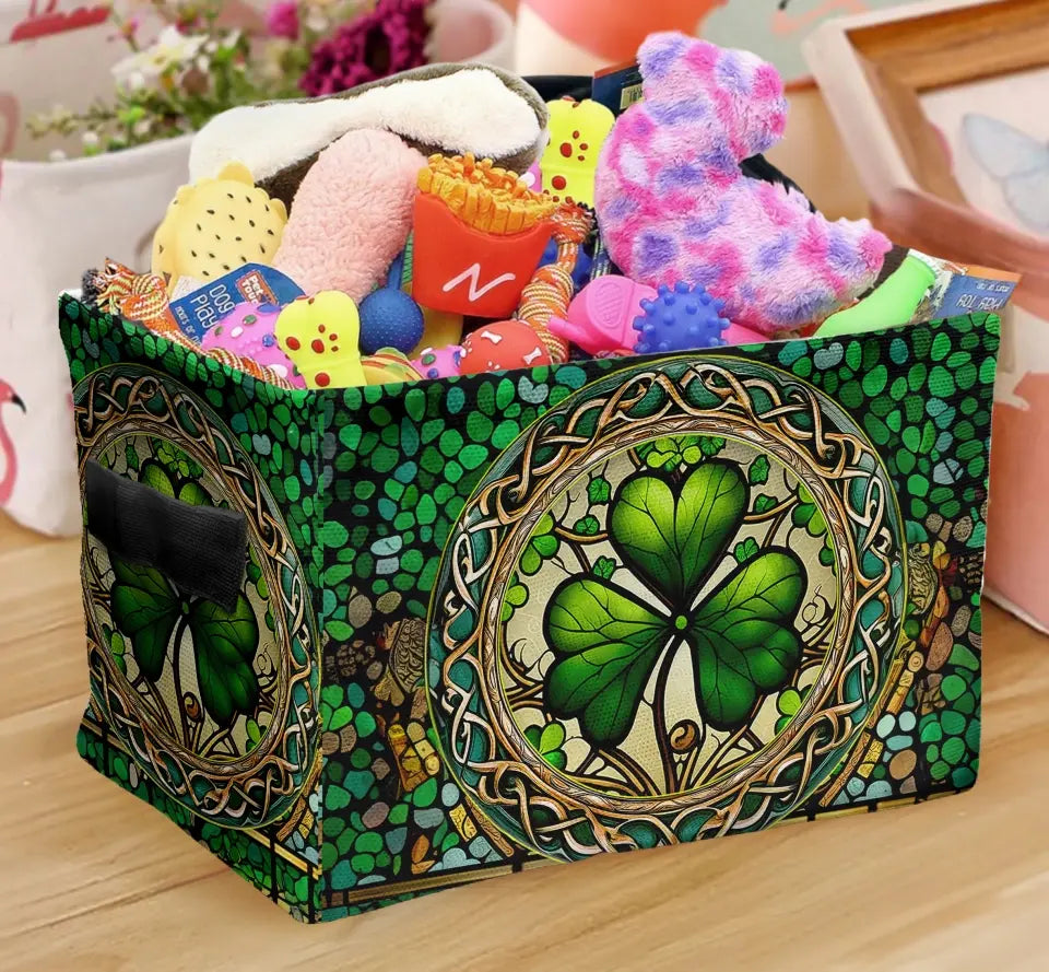 Personalized Irish Clover Storage Box - St. Patrick's Day Gift Idea - Unique Home Decor and Gifts