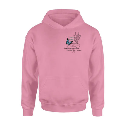 Personalized Memorial Flower Shirt/Hoodie - Memorial Gift Idea For Mother's Day/Father's Day - Your Wings Were Ready But My Heart Was Not