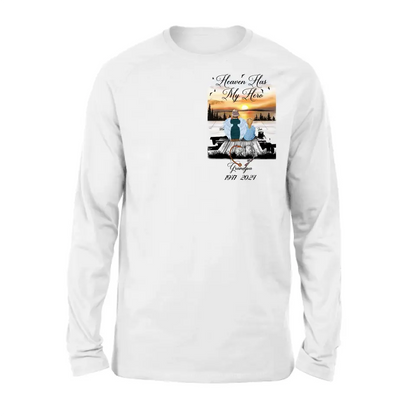 Personalized Memorial Fishing Grandpa Shirt/Hoodie - Memorial Gift Idea For Dad/Grandpa/Father's Day - Heaven Has My Hero