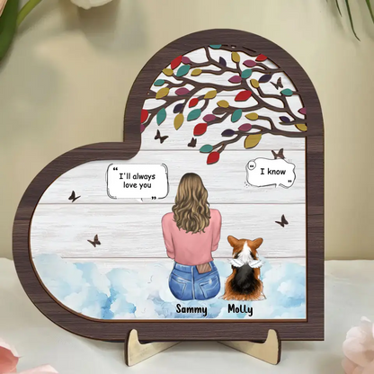 Personalized Memorial Pet 2 Layered Wooden Art - Up to 6 Dogs/Cats/Rabbits - Memorial Gift Idea for Dog/Cat Owners/Mother's Day/Father's Day