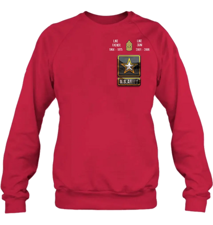 Personalized Veteran Shirt/Hoodie - Father's Day Gift Idea For Dad - Like Father Like Son