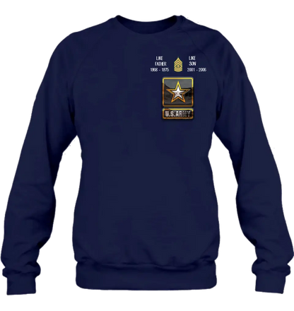 Personalized Veteran Shirt/Hoodie - Father's Day Gift Idea For Dad - Like Father Like Son