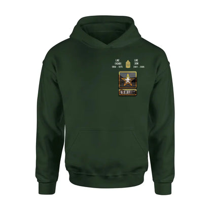 Personalized Veteran Shirt/Hoodie - Father's Day Gift Idea For Dad - Like Father Like Son