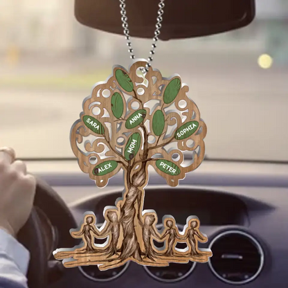 Personalized Tree Of Life Mom Aluminum Car Ornament - Mom With Up to 5 Children - Mother's Day Gift For Mom