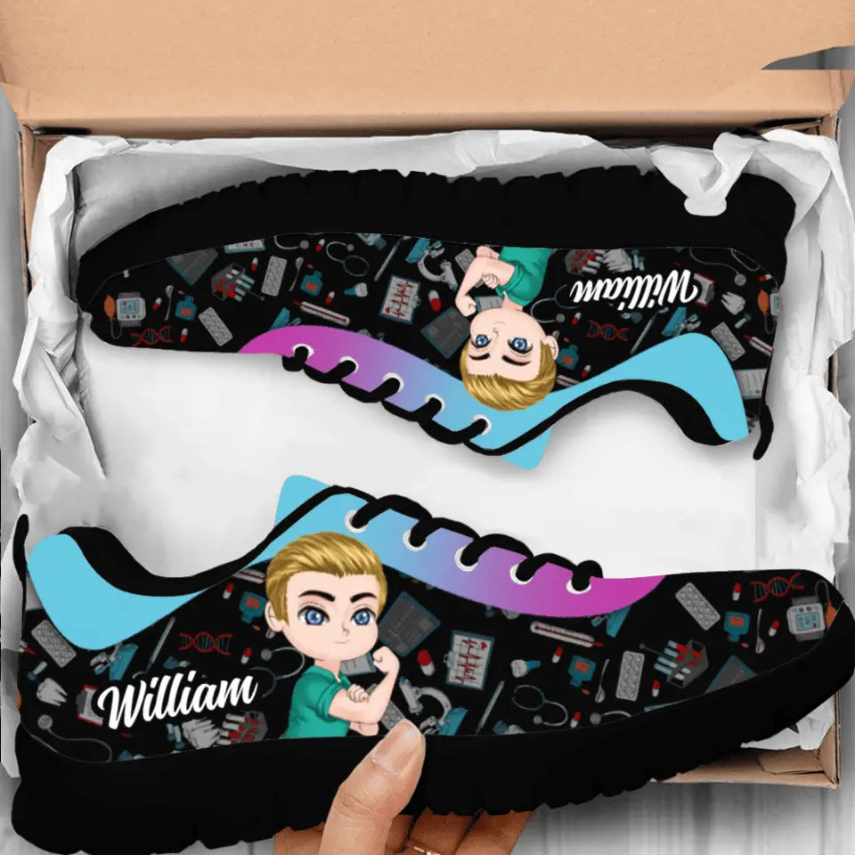 Personalized Male Nurse Sneakers - Gift Idea For Nurse/Birthday Gift