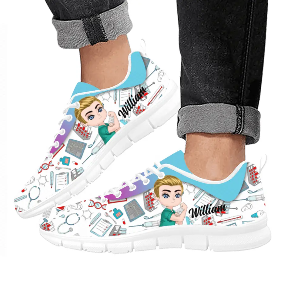 Personalized Male Nurse Sneakers - Gift Idea For Nurse/Birthday Gift