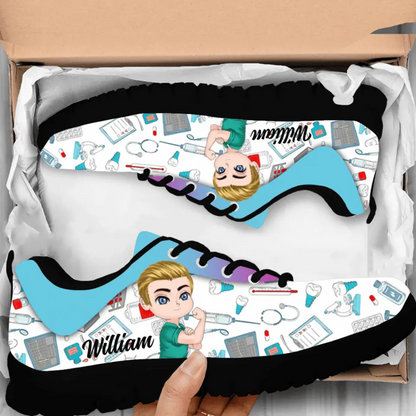Personalized Male Nurse Sneakers - Gift Idea For Nurse/Birthday Gift