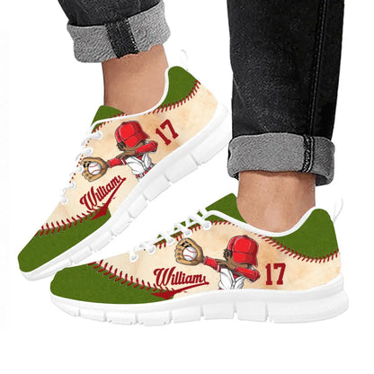Personalized Baseball Sneakers - Gift Idea For Baseball Lover/Birthday/Father's Day