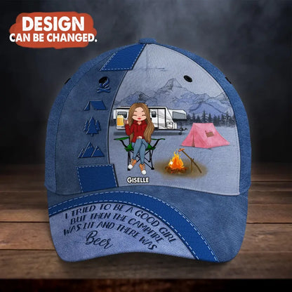 Personalized Camping Baseball Cap - Mother's Day Gift Idea for Camping Lovers - I Tried To Be A Good Girl