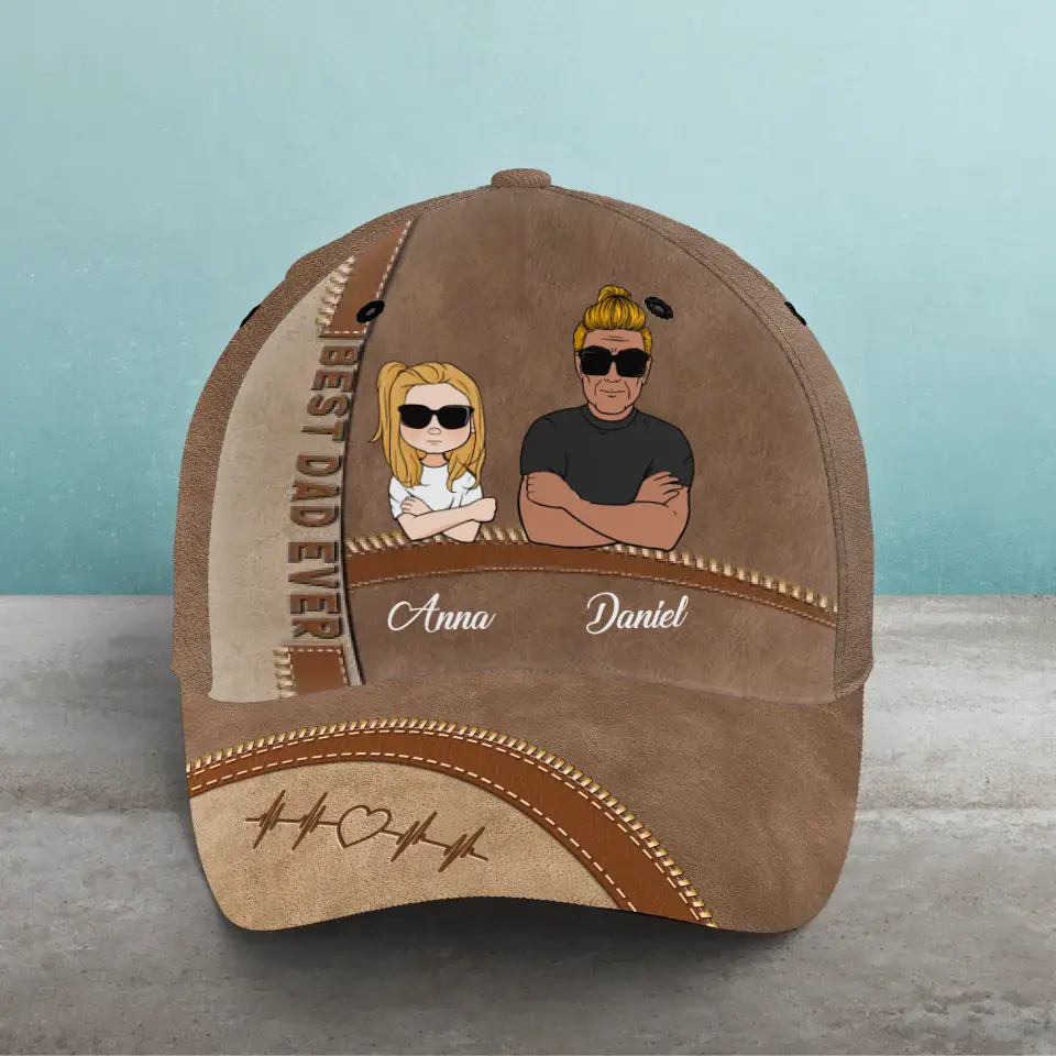 Personalized Mom/Dad Baseball Cap - Gift Idea For Mother's Day/Father's Day with up to 3 Kids - Best Dad Ever
