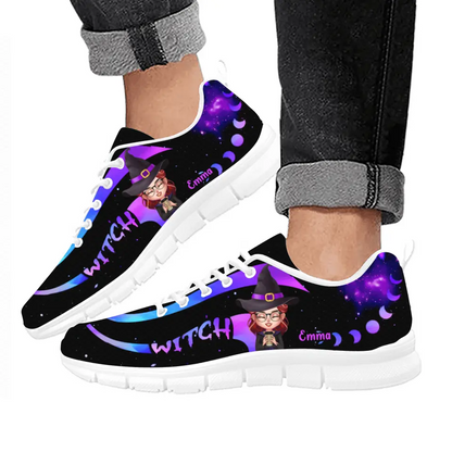 Personalized Witch Sneakers - Gift for Halloween - Witch By Nature Bitch By Choice