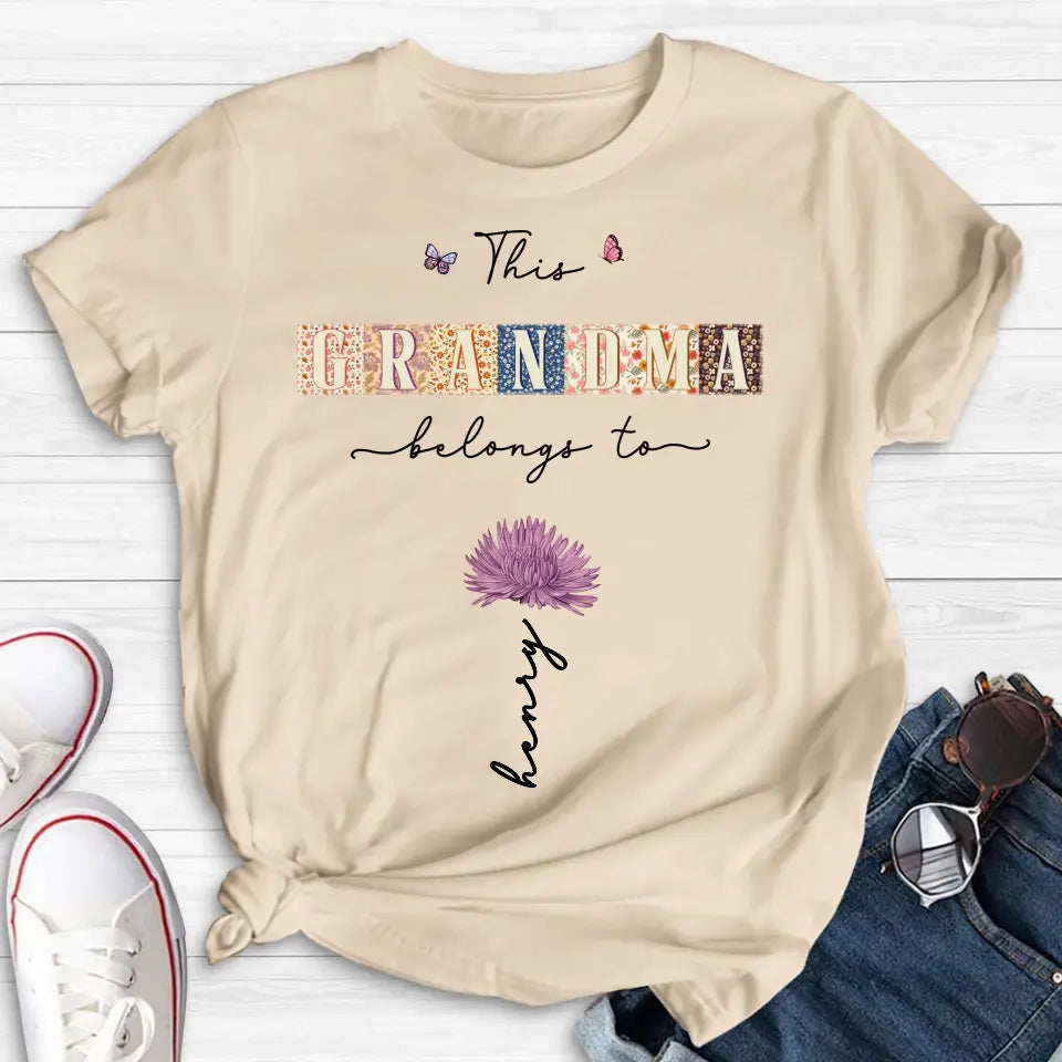 Personalized Grandma Shirt/Hoodie - Up to 12 Kids - Mother's Day Gift Idea for Grandma - This Grandma Belongs To