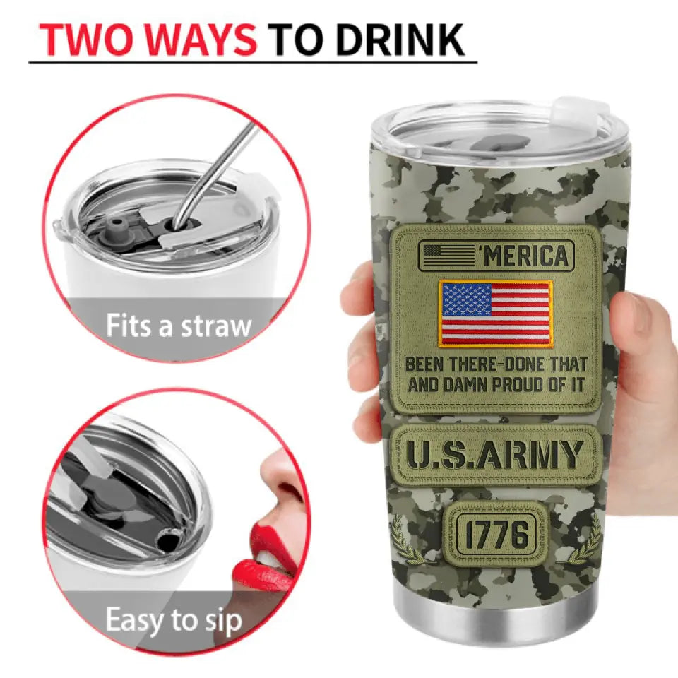 Personalized Veteran Tumbler - Gift For Veteran/Birthday/Father's Day - U.S.Veteran