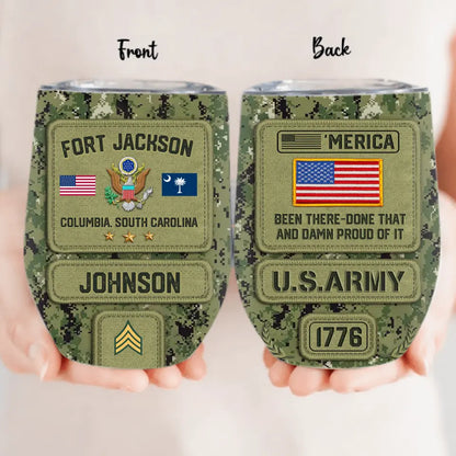 Personalized Veteran Wine Tumbler - Gift For Veteran/Birthday/Father's Day - U.S.Veteran