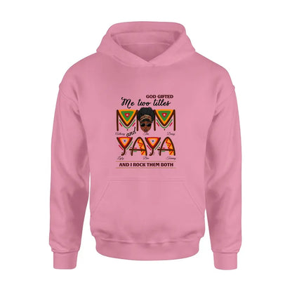 Personalized Mom/Grandma Shirt/Hoodie - Up to 4 Kids & 4 Grandkids - Mother's Day Gift Idea for Mom/Grandma - God Gifted Me Two Titles