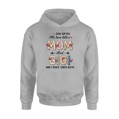Personalized Grandma Shirt/Hoodie - Up to 7 Kids & 7 Grandkids - Mother's Day Gift Idea for Grandma/Mom  - God Gifted Me Two Titles