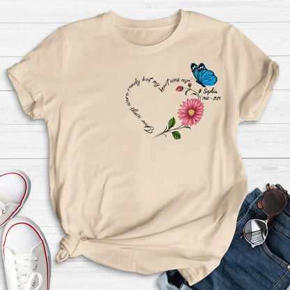 Personalized Memorial Shirt/Hoodie - Memorial Gift Idea For Family Member/Mother's Day/Father's Day - Your Wings Were Ready But My Heart Was Not