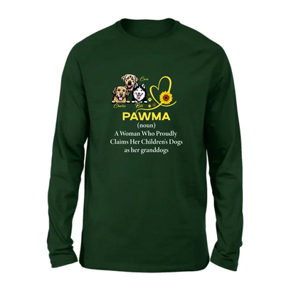 Personalized Pawma Shirt/Hoodie - Gift For Dog Mom/Mother's Day - Pawma A Woman Who Proudly Claims Her Children's Dogs As Her Granddogs