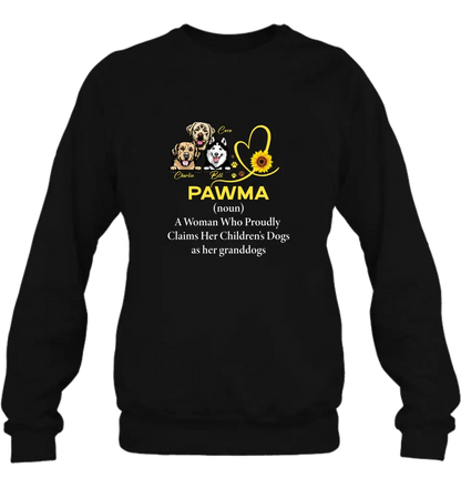 Personalized Pawma Shirt/Hoodie - Gift For Dog Mom/Mother's Day - Pawma A Woman Who Proudly Claims Her Children's Dogs As Her Granddogs