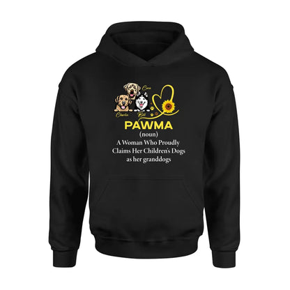 Personalized Pawma Shirt/Hoodie - Gift For Dog Mom/Mother's Day - Pawma A Woman Who Proudly Claims Her Children's Dogs As Her Granddogs