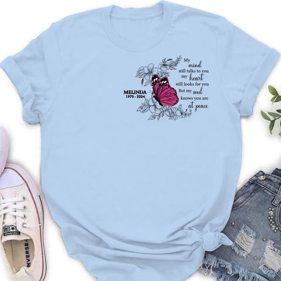 Personalized Butterfly Memorial T-shirt - Bereavement Gift For Loss of Family Members